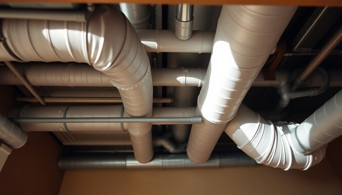 The photo shows a clean and well-maintained home air duct system, highlighting the benefits of regular inspections.